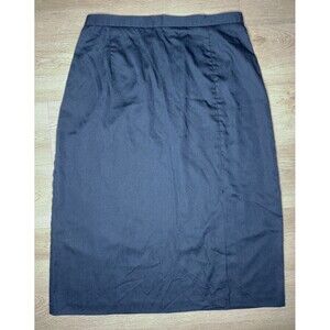 Vintage Bentley Plus 20 Black Faux Suede Stretch Midi A-Line Skirt Womens